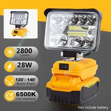 LED Work Light for Dewalt 20V MAX Lithium Battery Outdoor w/USB Fast Charge Port