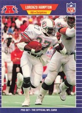Lorenzo Hampton 1989 Pro Set #216 Miami Dolphins Football