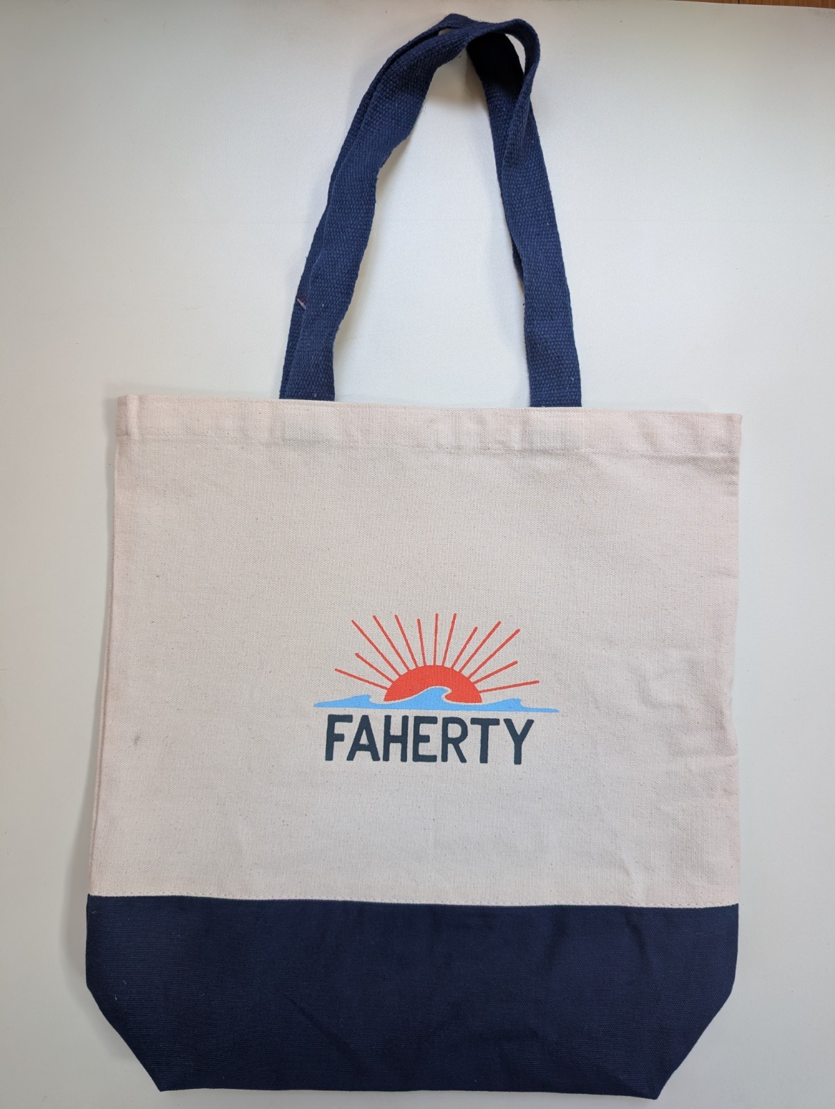 Faherty Women's Canvas Tote Bag Small Sized 14x16 Shoulder Strap Cotton