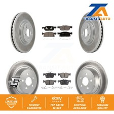 Front Rear Coated Disc Brake Rotors And Ceramic Pads Kit For Lincoln Continental