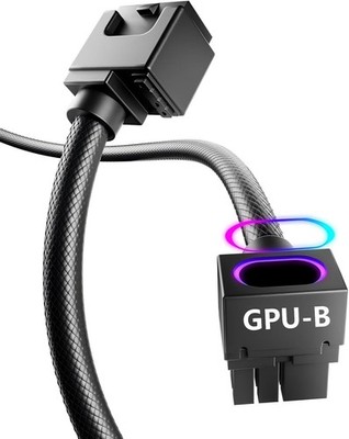 GPU Stromkabel 8 Pin Verlängerung 18AWG 30 cm Schwarz ARGB Sync Netzteil Kabel