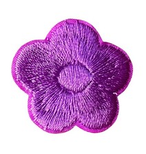 Violet Embroidered Flower iron on patch applique 1 1/4 inch FREE SHIPPING