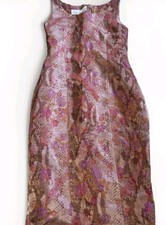 Vintage Lopez Knudsen Silk Fitted Cocktail Style Sleeveless Dress @ S/M SEE PICS