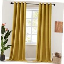 Blackout Curtains 2 Panels Room Darkening 52"W x 108"L Pack of 2 Golden Plam