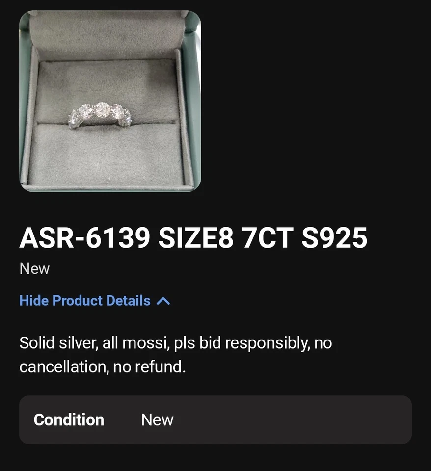 Anillo banda de eternidad de diamantes Foto 3 de 3