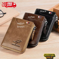 Mens Leather Designer Wallet RFID SAFE Contactless Card Blocking ID Protection