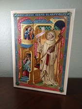 Impresión artística en lienzo de 8,5"x12" San Bernardo de Claraval abad templario fraile medieval