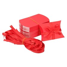 50Pcs Small Gift Boxes 3.5x2.5x1 Inch Pillow Candy Boxes Red