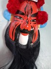 Set of 2 Folk Art Clay Beard Green Chinese Painted Wall Hanging Opera Red Mask — photo 9