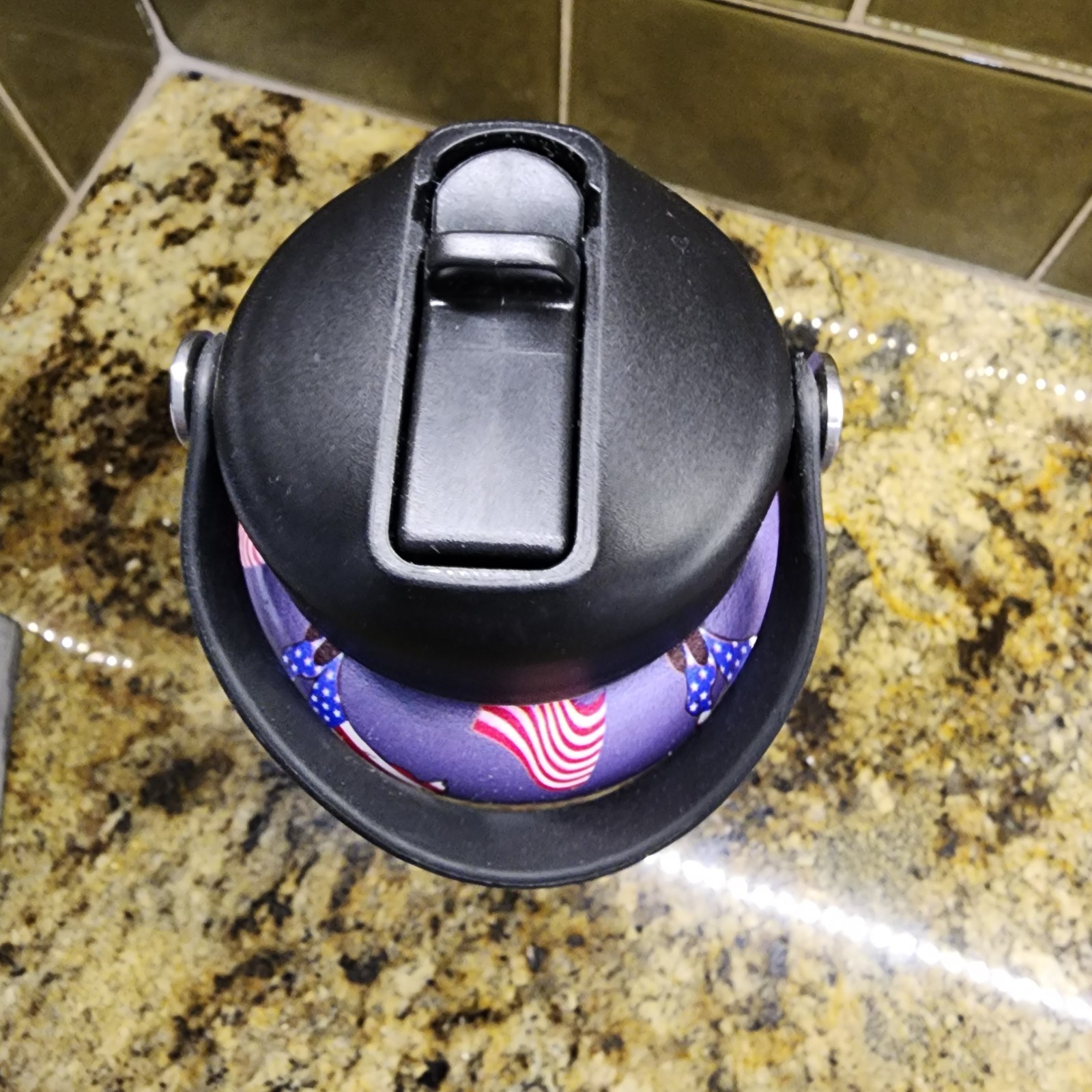 New Goat Freedom Print   Water Bottle 32oz. USA Patriotic , Outdoor Sportsman 