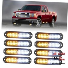 1200t Emergency Strobe Grille Lights 8pcs 12 Led Sync Feature Amberwhite