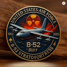 Aircraft Commemorative Coin Gold Plated B-52 BUFF Fortress Collection Coin