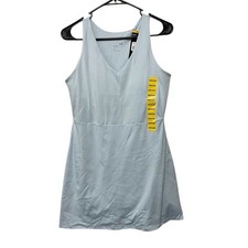 Gap Fit Active Tank Dress Light Blue Stretch Shorts V Neck NWT Womens M