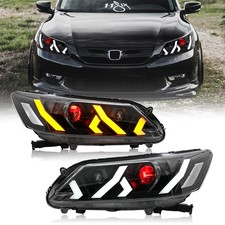 Devil Eye Led Projector Headlights For Honda Accord 2013-2015 Front Lamps Pair