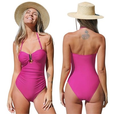 Cupshe Women's Atlantis Pink Convertible Sweetheart One Piece Swimsuit Small