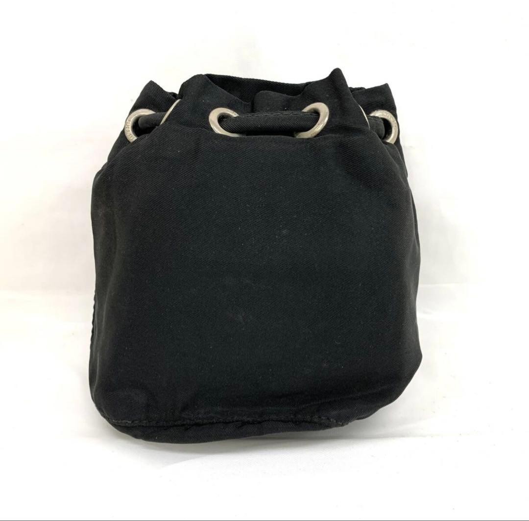 PRADA Mini Drawstring Pouch Black Triangle Logo A… - image 2