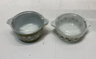 Pyrex Spring Blossom Green 2 Piece Casserole Set 473 1 Qt Lids Vintage