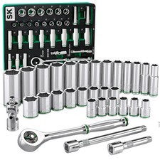 Sk Tools Sk01308-216p 31pc 38dr 6pt Standard Deep Metric Socket Set