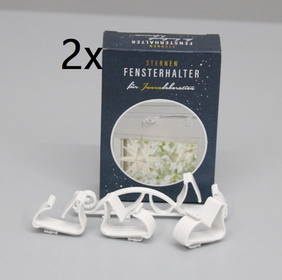 2 Stück DecoTrend Sternen Fensterhalter für Innendekoration Weiß 4010 NEU