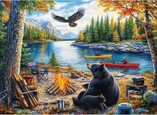 500 Piece Puzzles for Adults,Mother Kids Bear Eagle Large Piece Jigsaw Puzzle fo