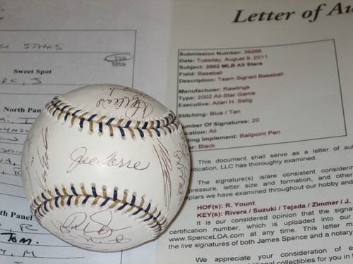2002 AL ALL STAR TEAM(20) TEAM SIGNED AUTOGRAPHED BASEBALL SUZUKI RIVERA + JSA - Picture 2 of 12