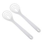 2Pcs Egg Whisks Silicone Flat Whisk Manual Egg Whisk Cooking Whisk Rotary Whisk
