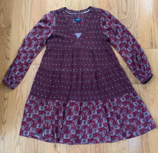 Anthropologie Maeve Amber Dress Size S Tiered Boho Peasant Burgundy