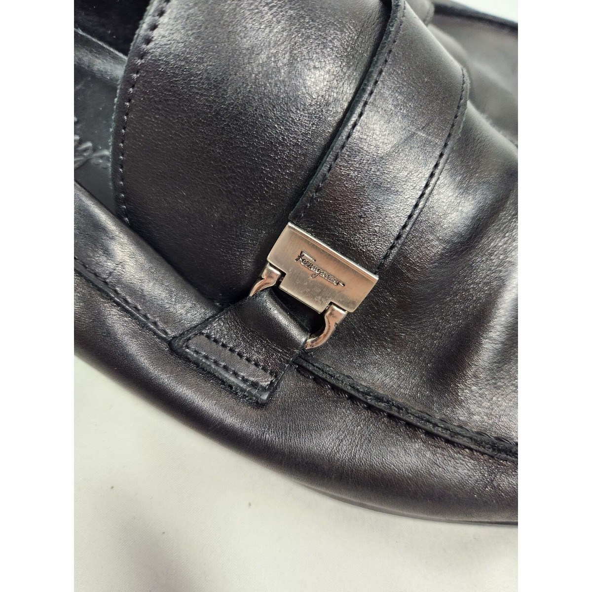 Salvatore Ferragamo Men\'s Sz. 9.5 D Black Leather Silver Bit Dress Loafers Salvatore Ferragamo Men main image 4