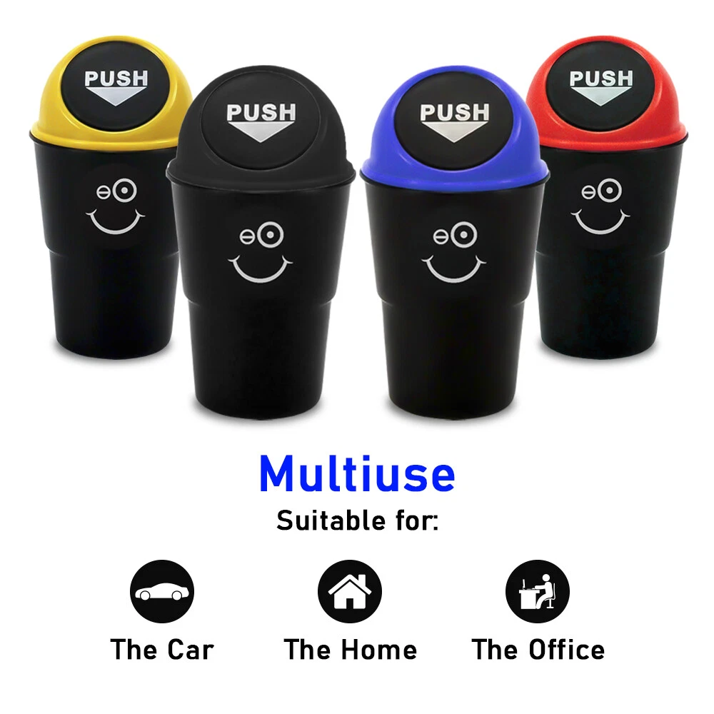 Car Mini Bin Cup Holder Portable Small Plastic Trash Can For Home