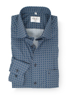 Marvelis Herren Businesshemd Kurzarm – Non-Iron Modern Fit, New Kent-Kragen, Einfarbig Weiß