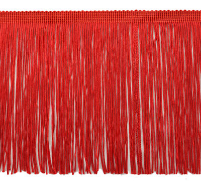 Chainette Fringe Trim 6 inch, Style# CF06, Color# E6 - Cherry Red [5 Yards]