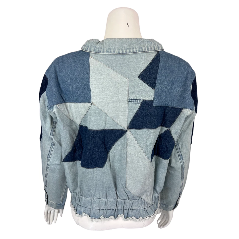 Women with Control My Wonder Denim Patchwork Denim Jacket Bleached Medium Size - Image 2 of 2
