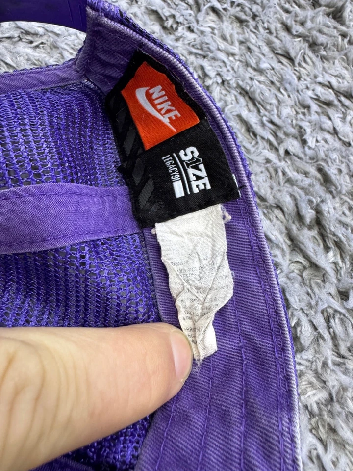 Vtg LSU Tigers Trucker Rope Hat Adult Purple Mesh Nike Snapback Vtg Made In USA - Image 4 of 4