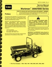Toro Workman 3000 4000 Series with S/N below 240000001 REPAIR SERVICE MANUAL