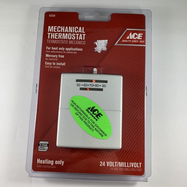 ACE Manual Thermostat 42350 24 Volt Heating Only for sale online eBay