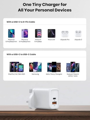 Fast Charging Wall Charger Adapter 20W USB Plug For Google Pixel 9 Pro XL Fold - Picture 6 of 29