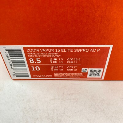 Size 8.5 - Nike Zoom Mercurial Vapor 15 Elite SG Pro AC Luminous