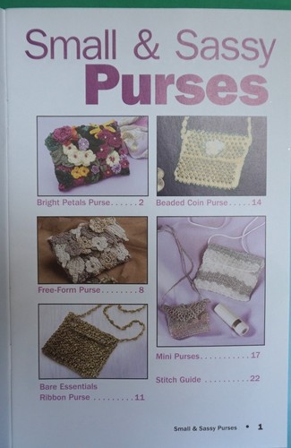 Small Sassy purses Crochet Patterns Leisure Arts Little Books - Picture 4 of 4