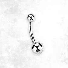 14G Internally Threaded Titanium Curved Belly Button Ring Barbell Sold Each