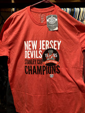 Vintage NJ Devils 1995 2005 Stanley Cup Champions 20th Anniversary T-Shirt XL