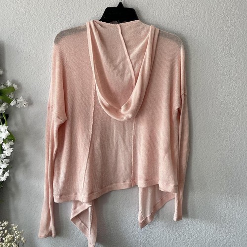 Abercrombie Kids Hooded Asymmetrical Cardigan Light Pink Girl's Size XL - Picture 3 of 5