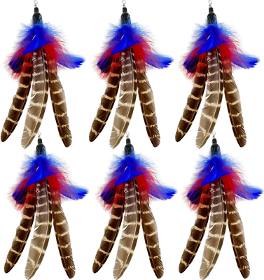#ad Cat Feather Toys Refills 6 Pieces Handmade Da Bird Feathers Refill Cat Wand Re $14.82