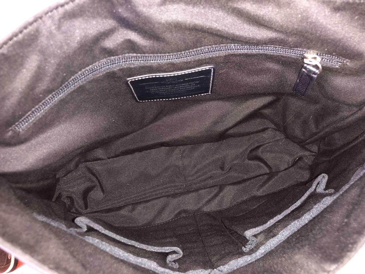 COACH Heritage  Black Leather Messenger Bag F70556 eBay