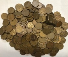 "S" MINT - WHEAT CENTS - 100 COIN BAG - WE JUST SCOOP 'EM OUT OF THE BUCKETS