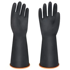 14" XL/XS Size Latex Chemical Resistant Reusable Heavy Duty Long Rubber Gloves