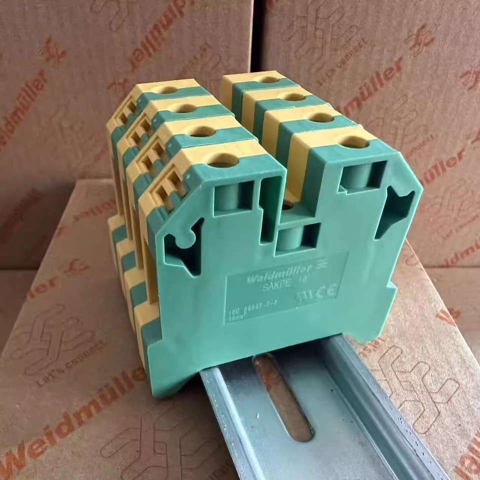 50pcs Weidmuller SAKPE 16 Yellowgreen Ground Terminal Blocks