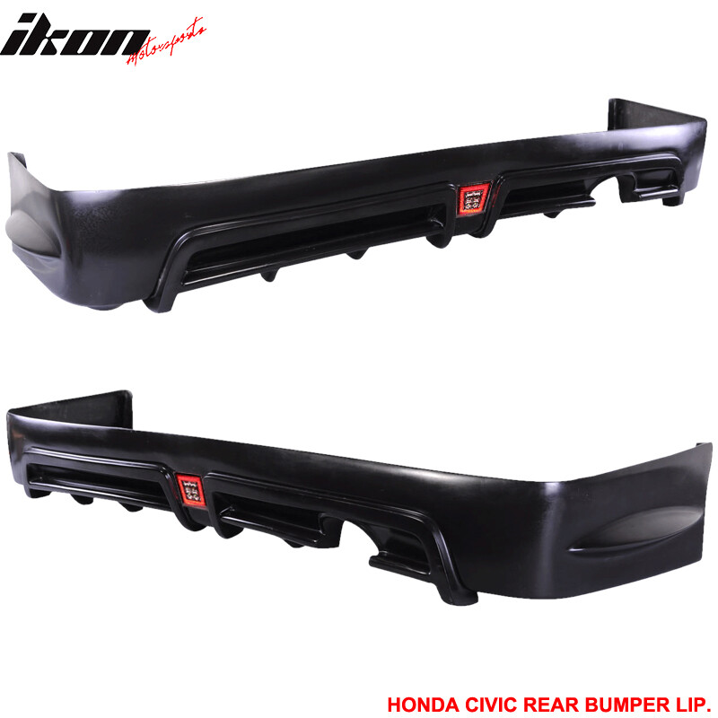 Fits 06-11 Civic 4Dr Sedan Rear Bumper Lip Spoiler With LED 3RD Brake Lights