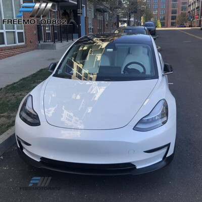 IKON MOTORSPORTS RPM Style Front Lip Spoiler For 2017-2023 Tesla Model 3 - Matte Black PP