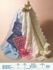 Baby Blanket Knitting Pattern Shawls & Pram cover  DK & 4PLY 145
