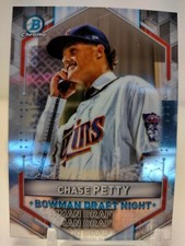 CHASE PETTY 2021 Bowman Draft Chrome Baseball BOWMAN DRAFT NIGHT Minnesota Twins